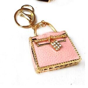 Pink Tote Key Ring Bag Charm
